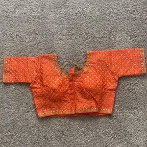 Beautiful partywear embroidered blouse silk material!